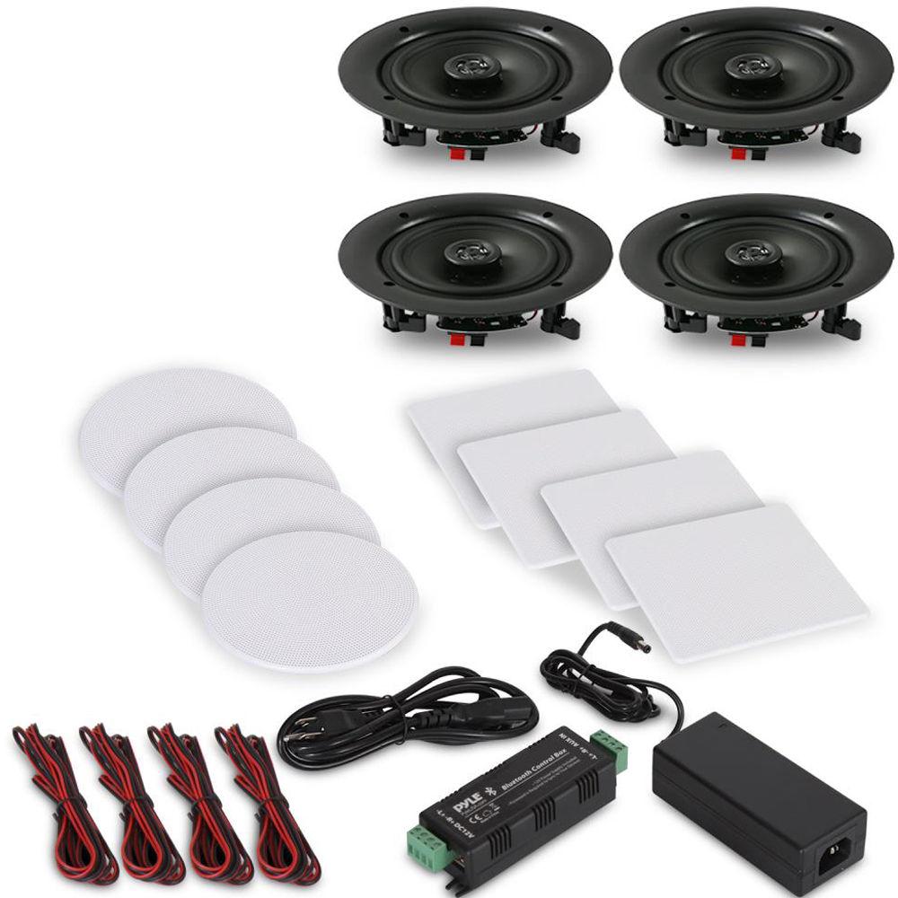 Pyle Pro PDICBT256 4 x 5.25" Bluetooth Ceiling Wall Speaker Kit