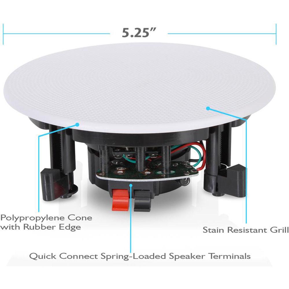 Pyle Pro PDICBT256 4 x 5.25" Bluetooth Ceiling Wall Speaker Kit