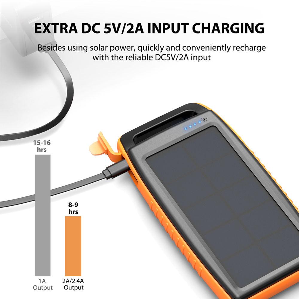 RAVPower 15,000mAh RP-PB003 Outdoor Solar Power Bank