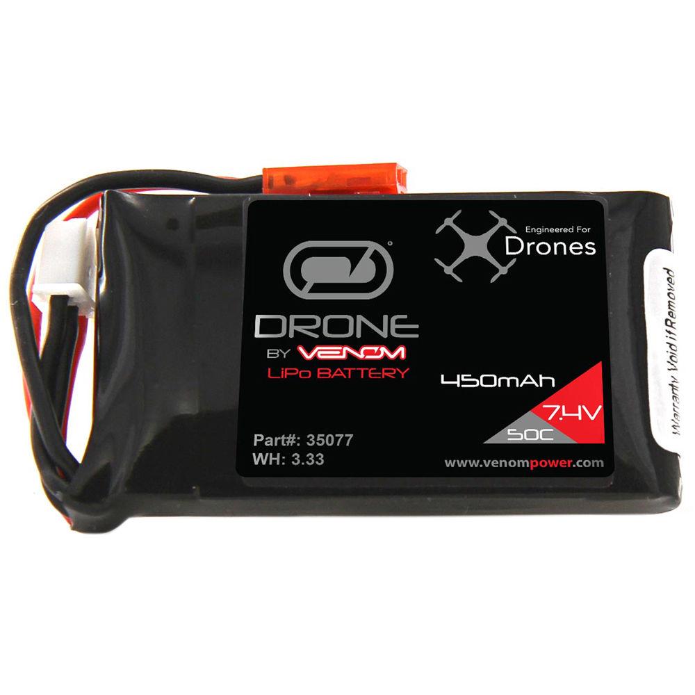 Venom Group Venom 50C 2S 450mAh 7.4V Lipo Drone Battery With Jst Plug