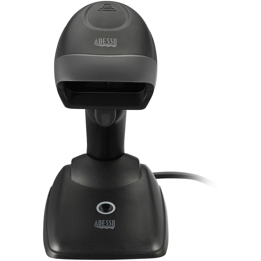 Adesso 2 4Ghz Wireless Long Range Handheld CCD Barcode Scanner with Charging Cradle