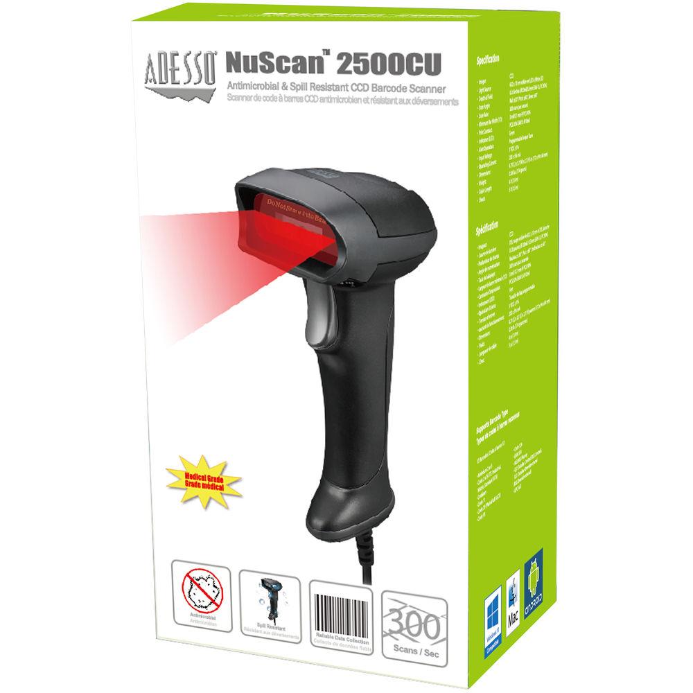 Adesso USB Long Range Handheld CCD Barcode Scanner with Superior Scanning Rate