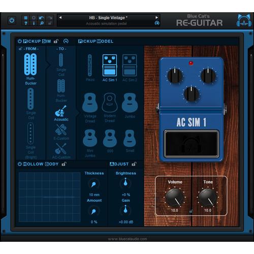 Blue Cat Audio Re-Guitar - Acoustic Electric Guitar Tone Emulation for Producers & Engineers, Blue, Cat, Audio, Re-Guitar, Acoustic, Electric, Guitar, Tone, Emulation, Producers, &, Engineers