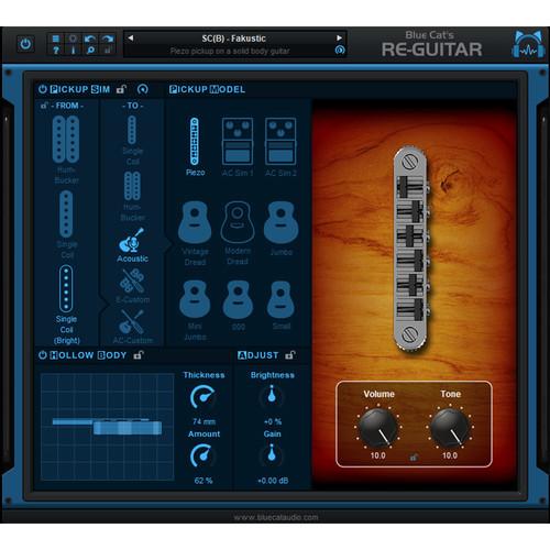 Blue Cat Audio Re-Guitar - Acoustic Electric Guitar Tone Emulation for Producers & Engineers