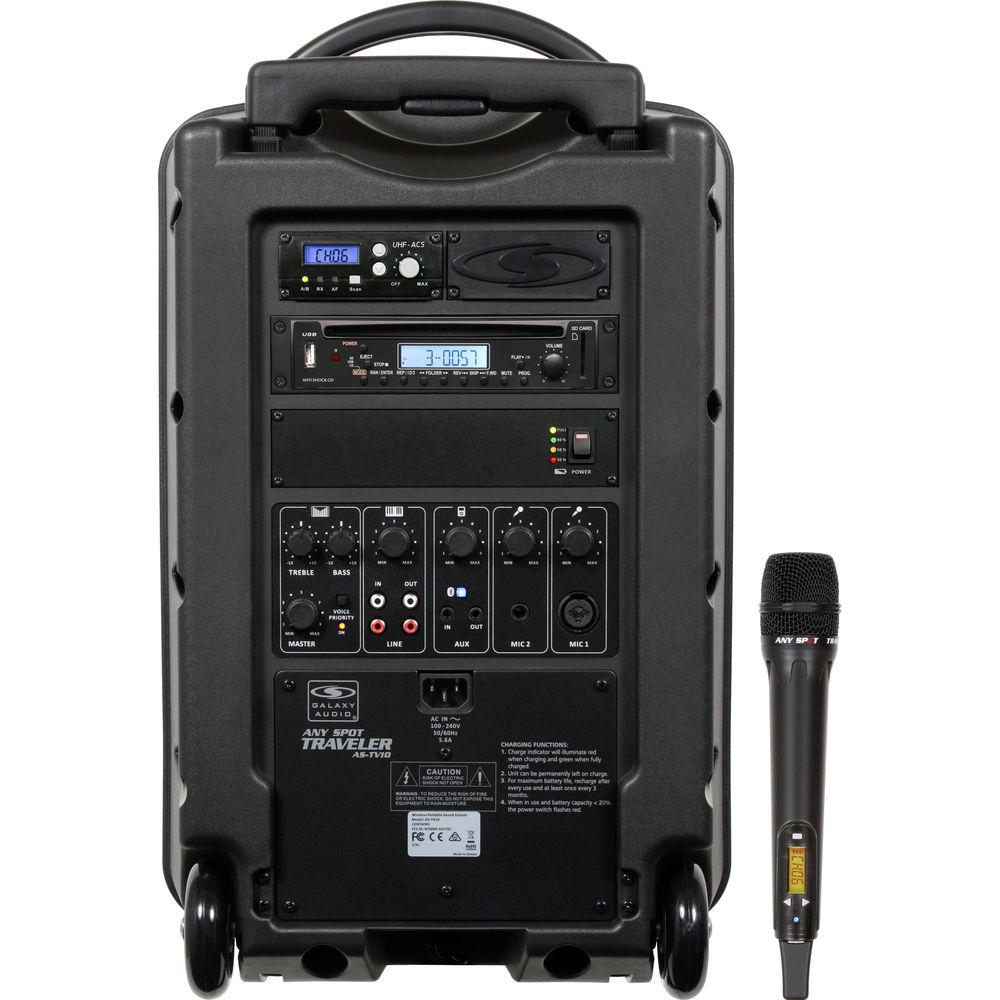 Galaxy Audio Traveler 10" 150W Peak PA System with CD Player, UHF Receiver & Handheld Wireless Mic