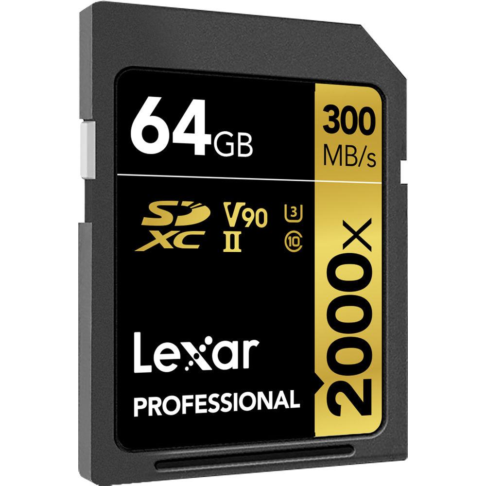 Lexar 64GB Professional 2000x UHS-II SDXC Memory Card with SD Card Reader