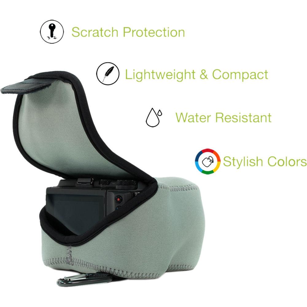 MegaGear MG1071 Ultra Light Neoprene Case with Carabiner for Olympus OM-D E-M1 Mark II with 12-40mm
