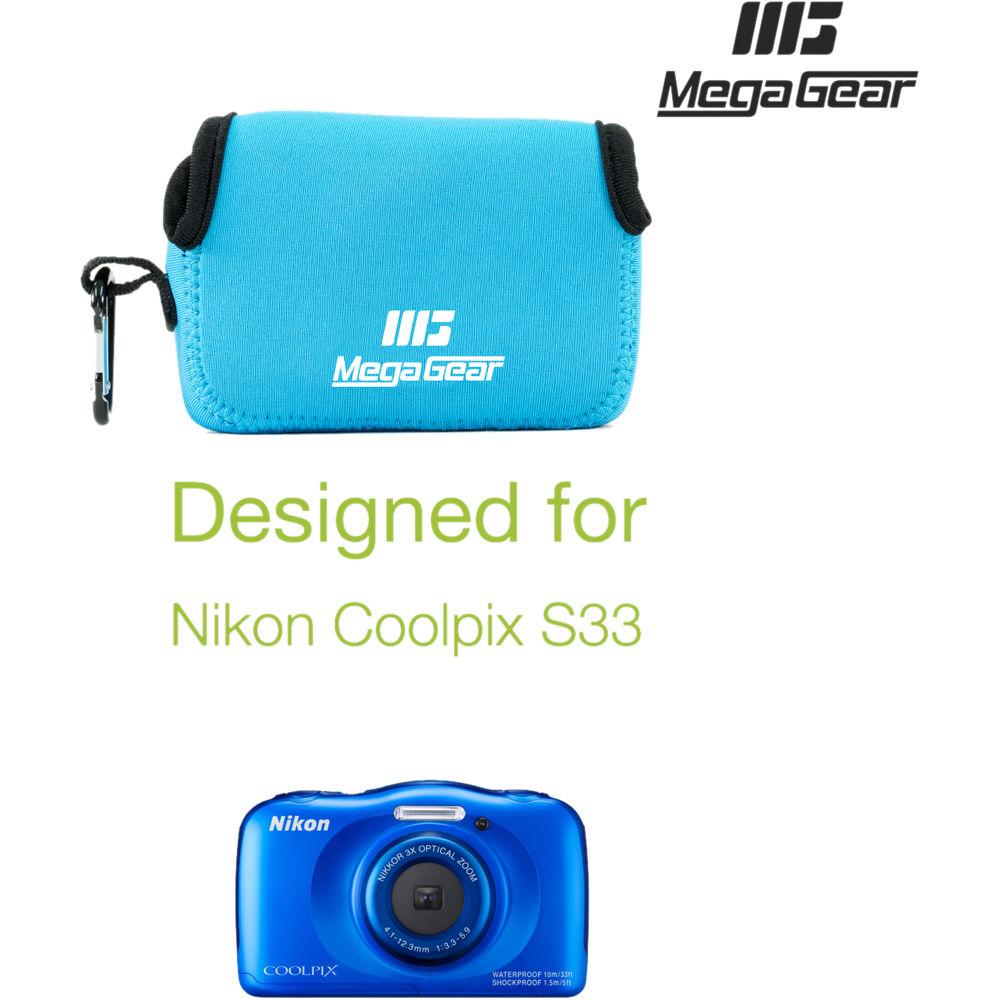 MegaGear Ultra-Light Neoprene Camera Case with Carabiner for Nikon COOLPIX S33