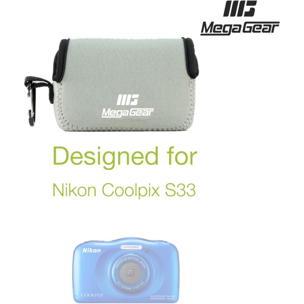 MegaGear Ultra-Light Neoprene Camera Case with Carabiner for Nikon COOLPIX S33