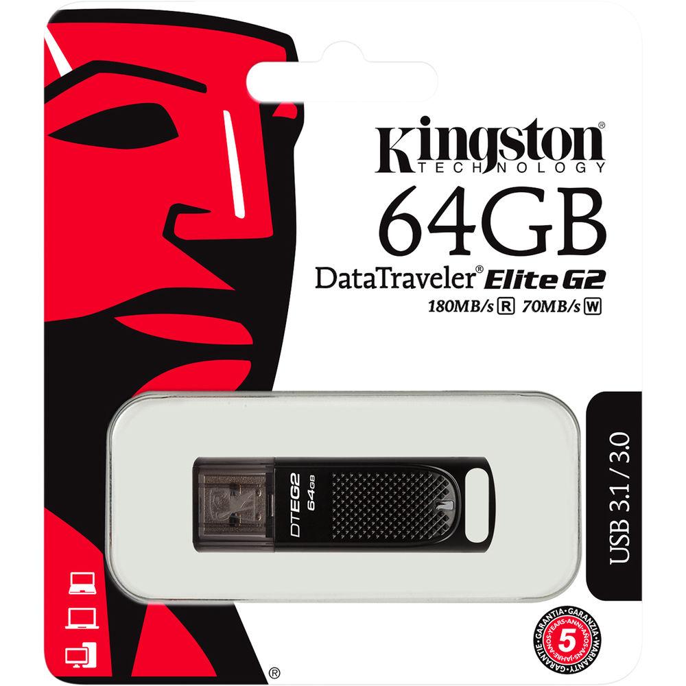 Kingston 64GB DataTraveler Elite G2 USB 3.1 Gen 1 Flash Drive