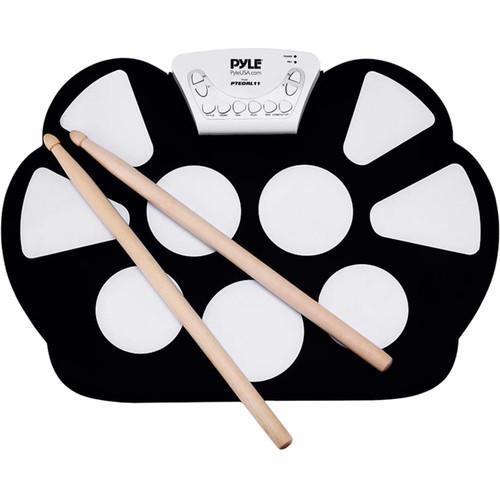 Pyle Pro PTEDRL11 Electronic Drum Kit - Portable Drumming Machine Roll-Up Design