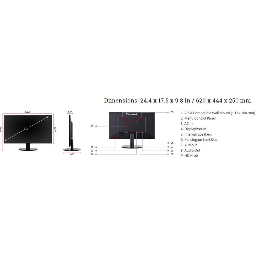 ViewSonic VA2719-2K-SMHD 27" 16:9 WQHD IPS Monitor
