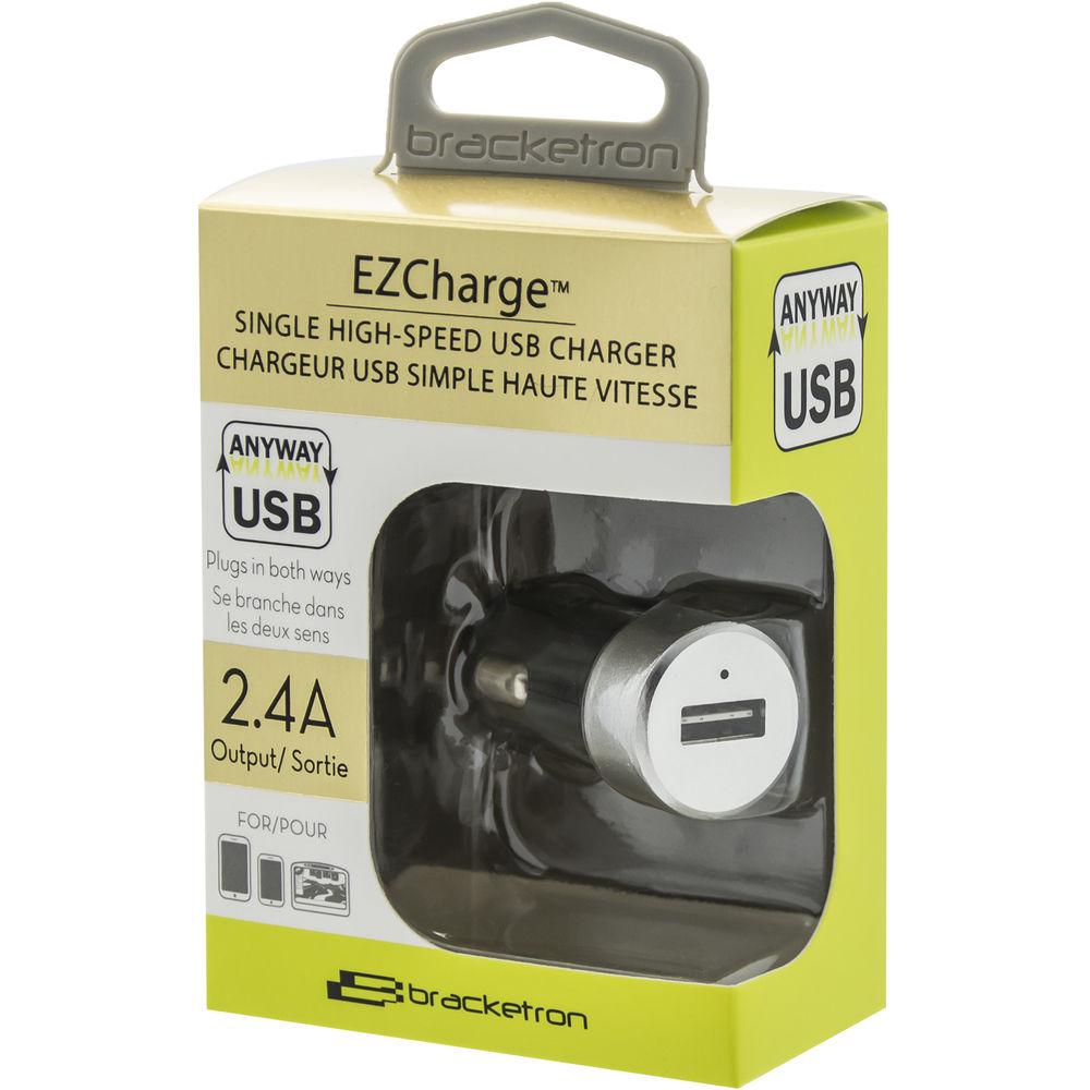 Bracketron EZCharge Pro 2.4A Two-Way USB Car Charger