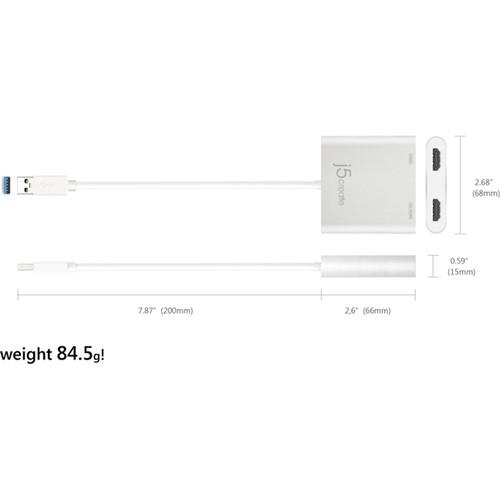 j5create USB 3.1 Gen 1 to Dual HDMI Multi-Monitor Adapter