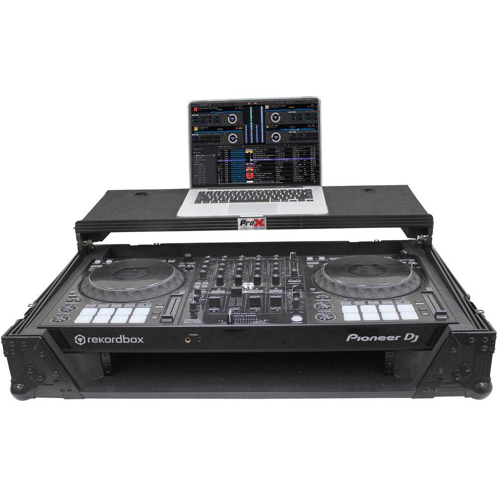 ProX Flight Case for Pioneer DDJ100 Controller with Laptop Shelf and Wheels