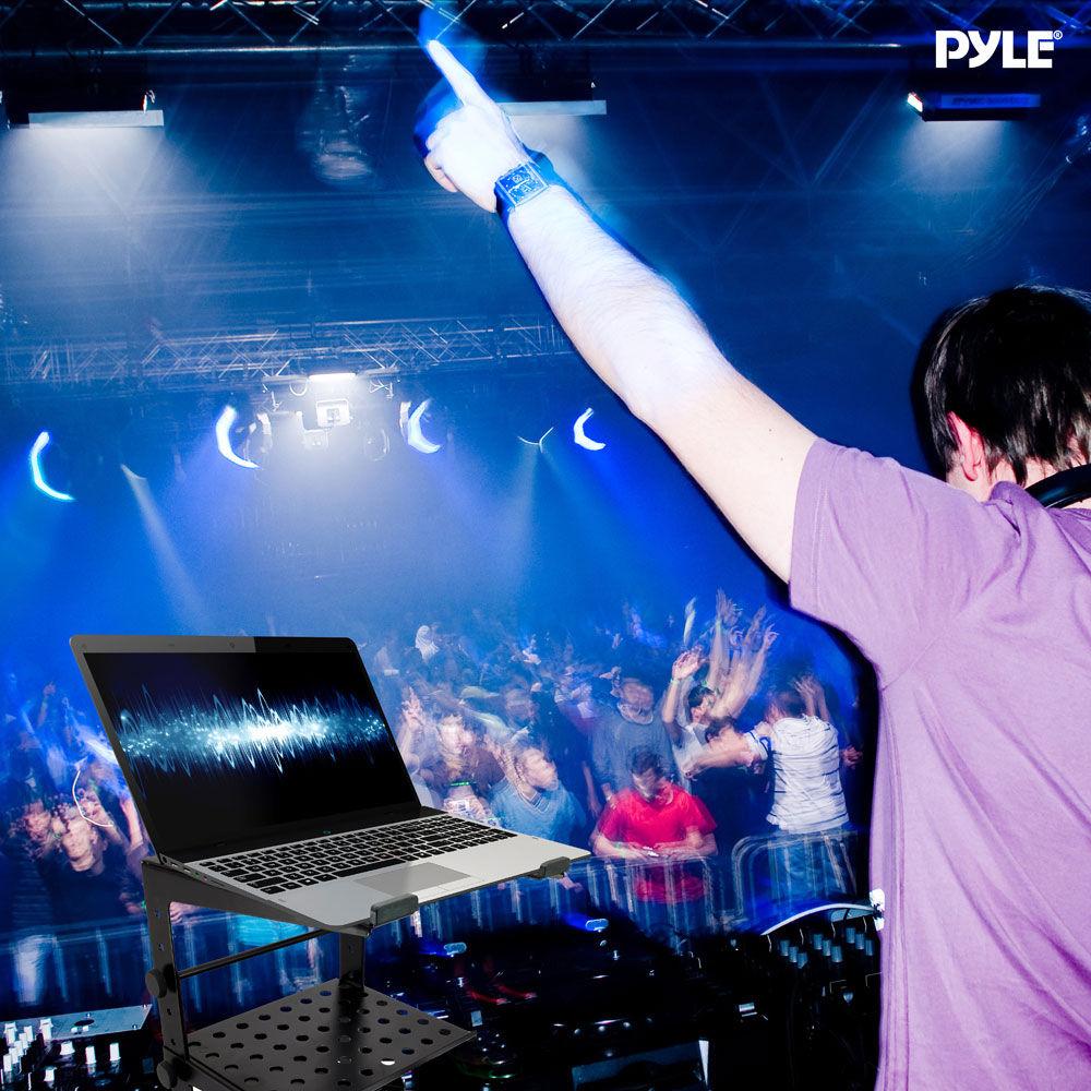 Pyle Pro Laptop Computer Stand for DJ With Flat Bottom Legs