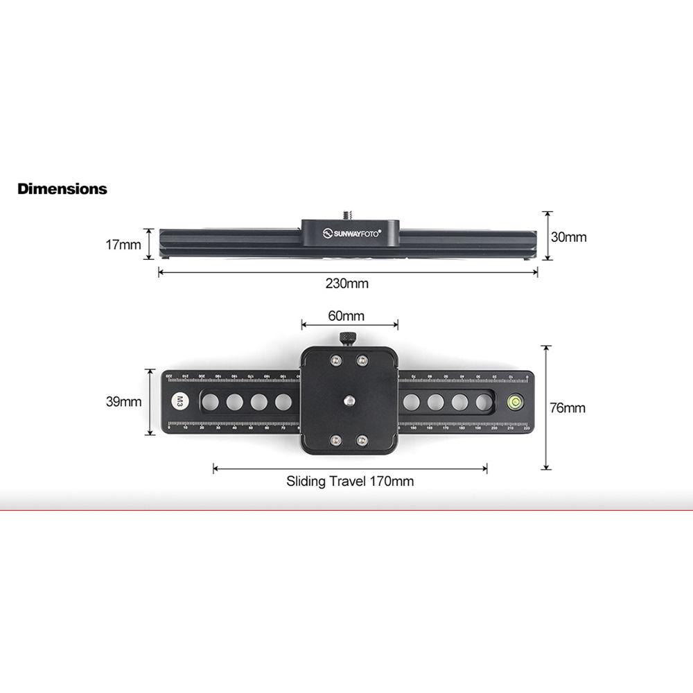 Sunwayfoto M3 Micro-Slip Slide Video Rail