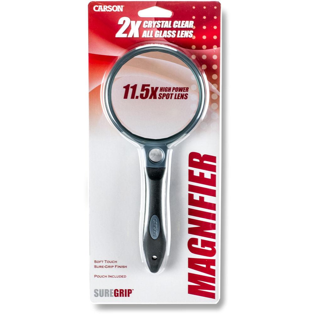 Carson SureGrip 2x SG-10 Magnifier with 10x Power Spot