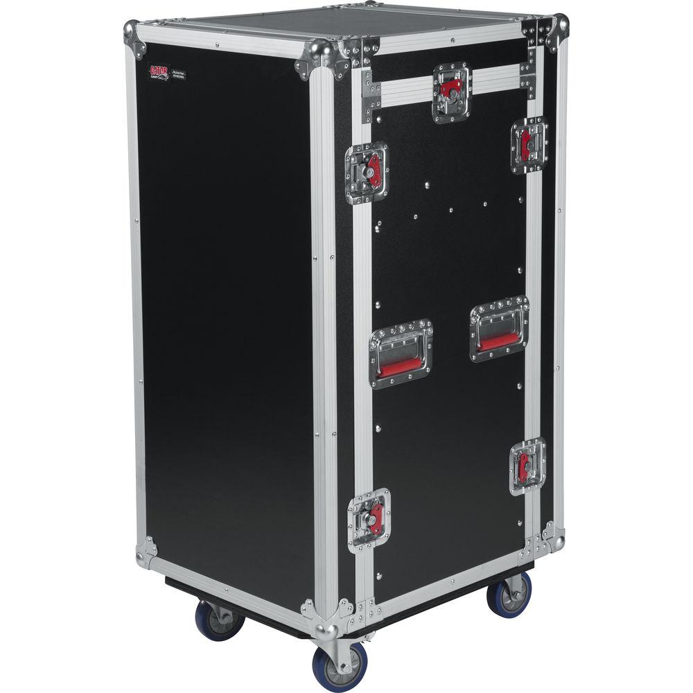 Gator Cases G-TOUR 10X16 PU Pop-Up Console Rack Case - 10 Space Top and 16 Space Front and Rear Rackable Audio Equipment
