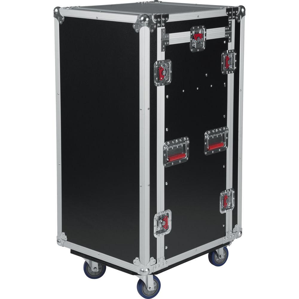 Gator Cases G-TOUR 10X16 PU Pop-Up Console Rack Case - 10 Space Top and 16 Space Front and Rear Rackable Audio Equipment