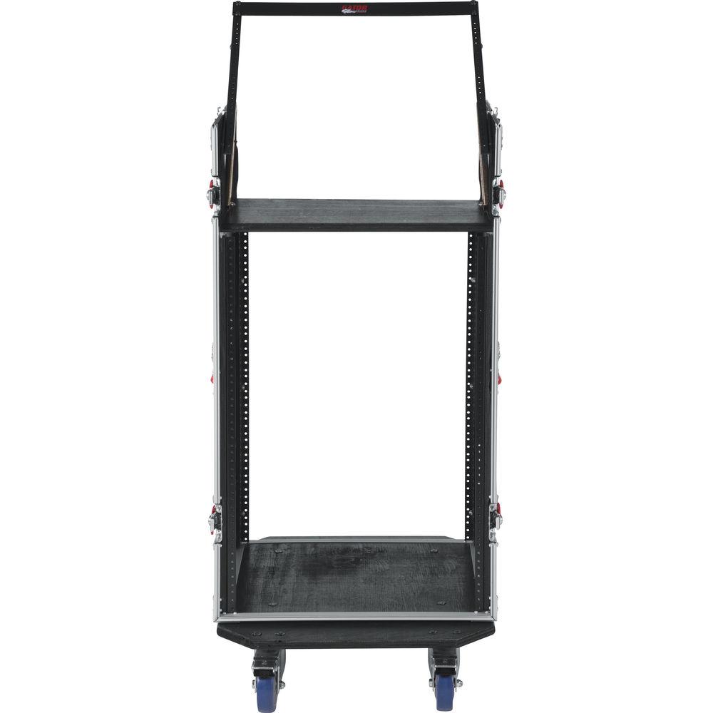 Gator Cases G-TOUR 10X16 PU Pop-Up Console Rack Case - 10 Space Top and 16 Space Front and Rear Rackable Audio Equipment