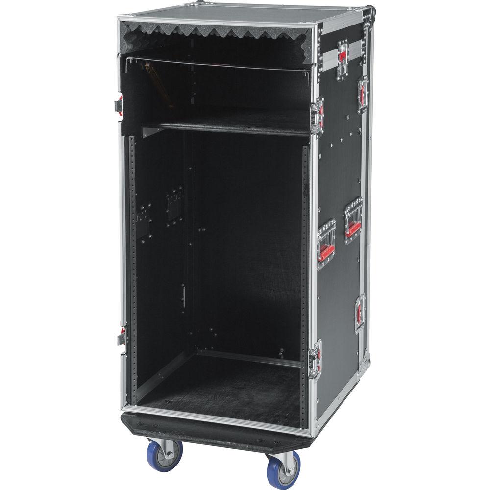 Gator Cases G-TOUR 10X16 PU Pop-Up Console Rack Case - 10 Space Top and 16 Space Front and Rear Rackable Audio Equipment