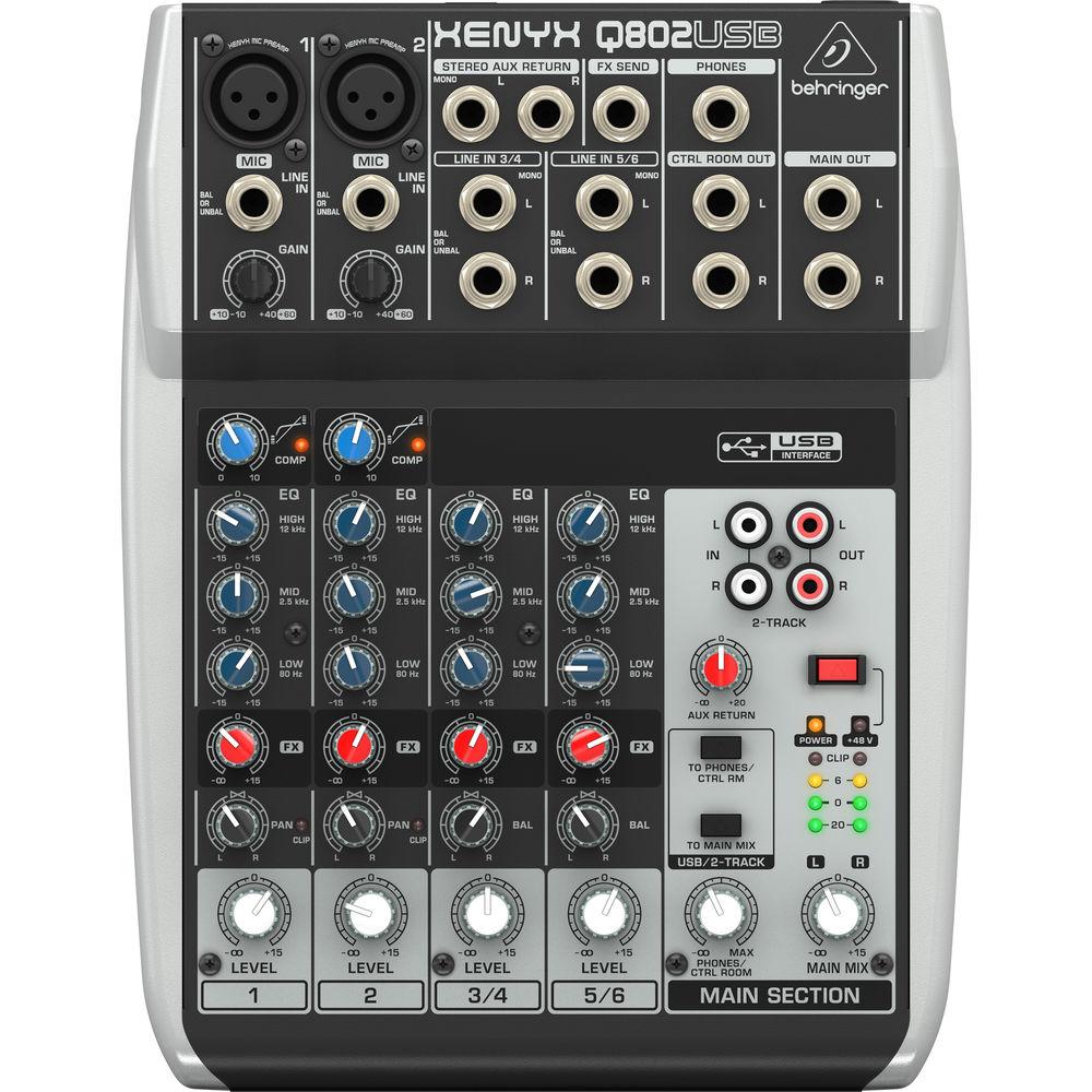 Behringer XENYX Q802USB Premium 8-Input 2-Bus Mixer