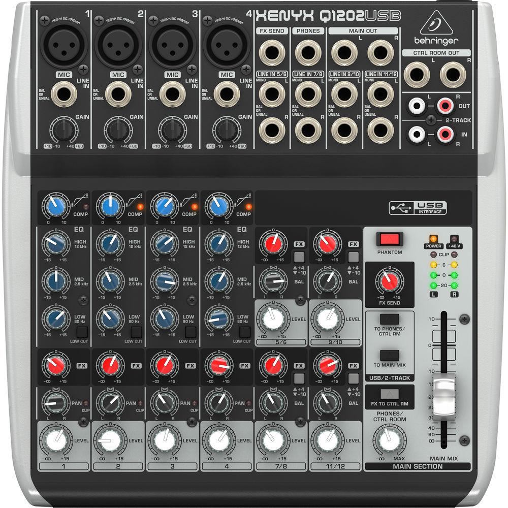 Behringer XENYX Q1202USB 12-Input, 2-Bus Mixer with USB Output