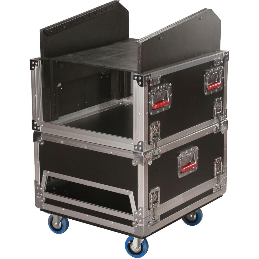 Gator Cases 14U Top & 6U Bottom G-Tour ATA Console Wood Flight Rack Case