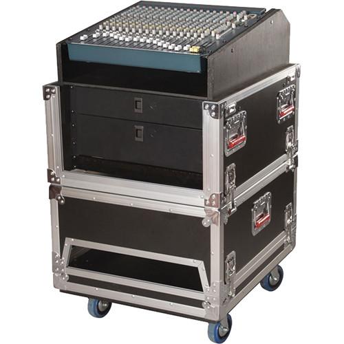 Gator Cases 14U Top & 6U Bottom G-Tour ATA Console Wood Flight Rack Case