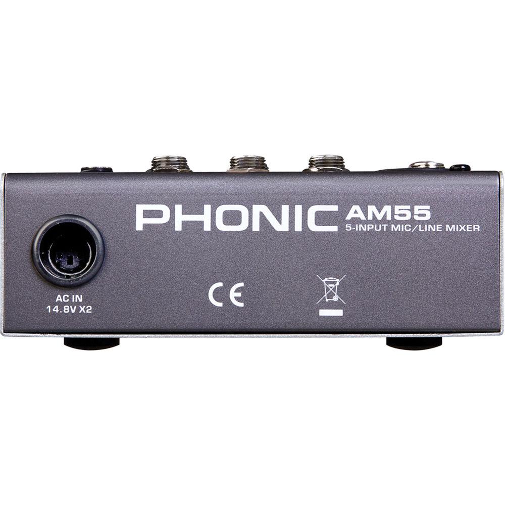 Phonic AM 55 1-Mic Line, 2-Stereo Compact Analog Mixer