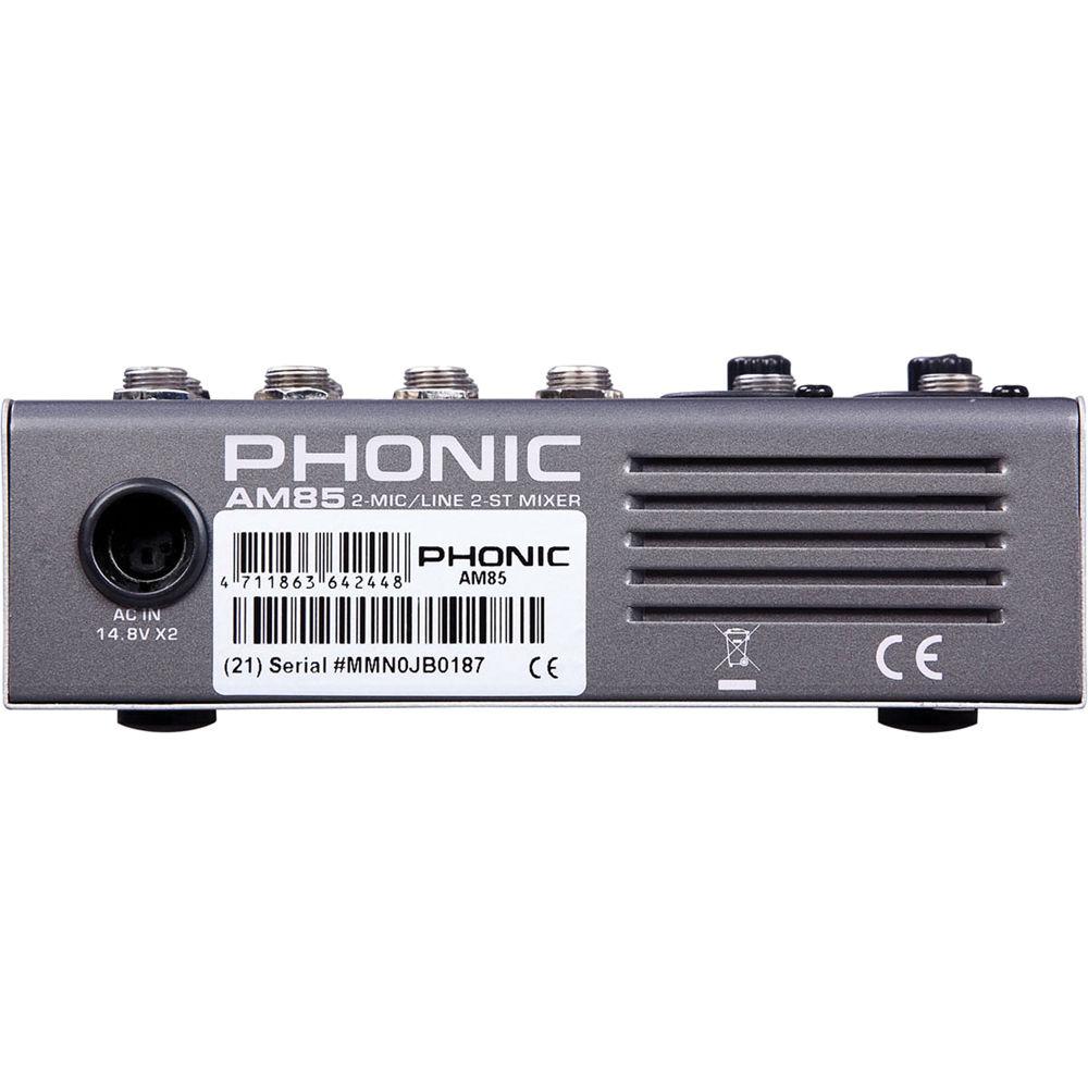 Phonic AM 85 2-Mic Line, 2-Stereo Compact Analog Mixer