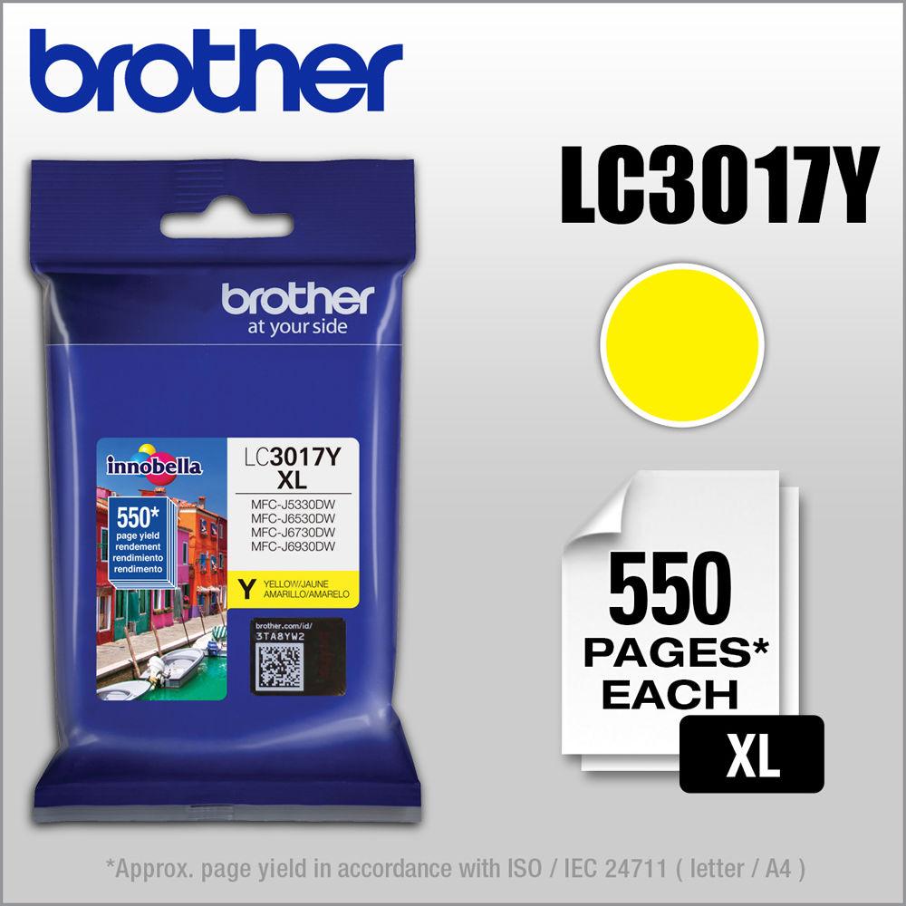 Brother LC3017Y High Yield XL Yellow Ink Cartridge