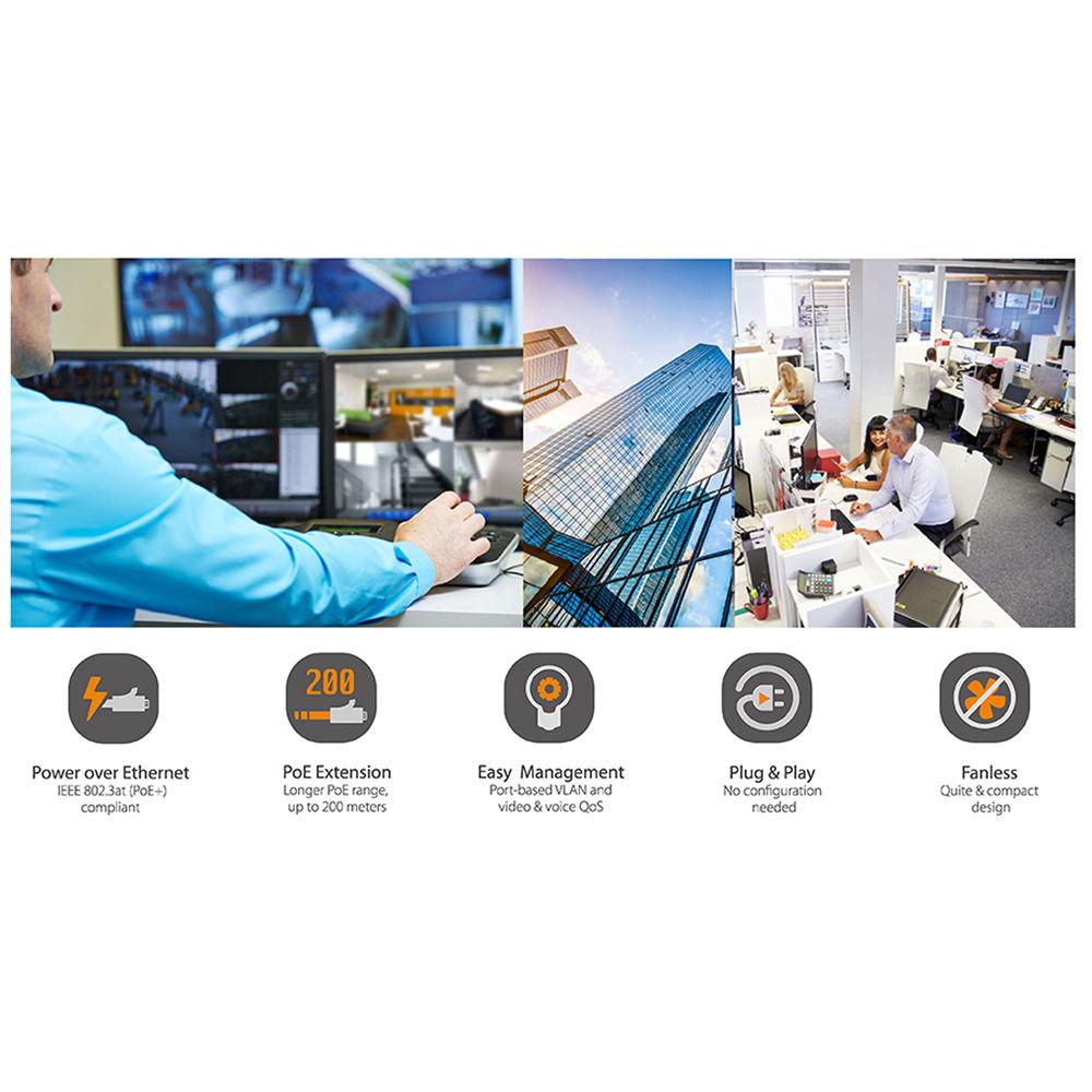 EDIMAX Technology ES-5104PH V2 5-Port Fast Ethernet Long Range PoE Managed Switch