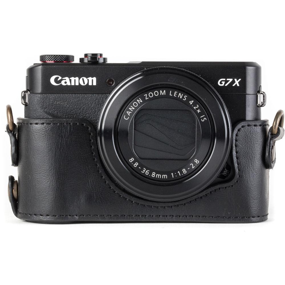 MegaGear Genuine Leather Camera Half Case and Strap for Canon PowerShot G7 X Mark II