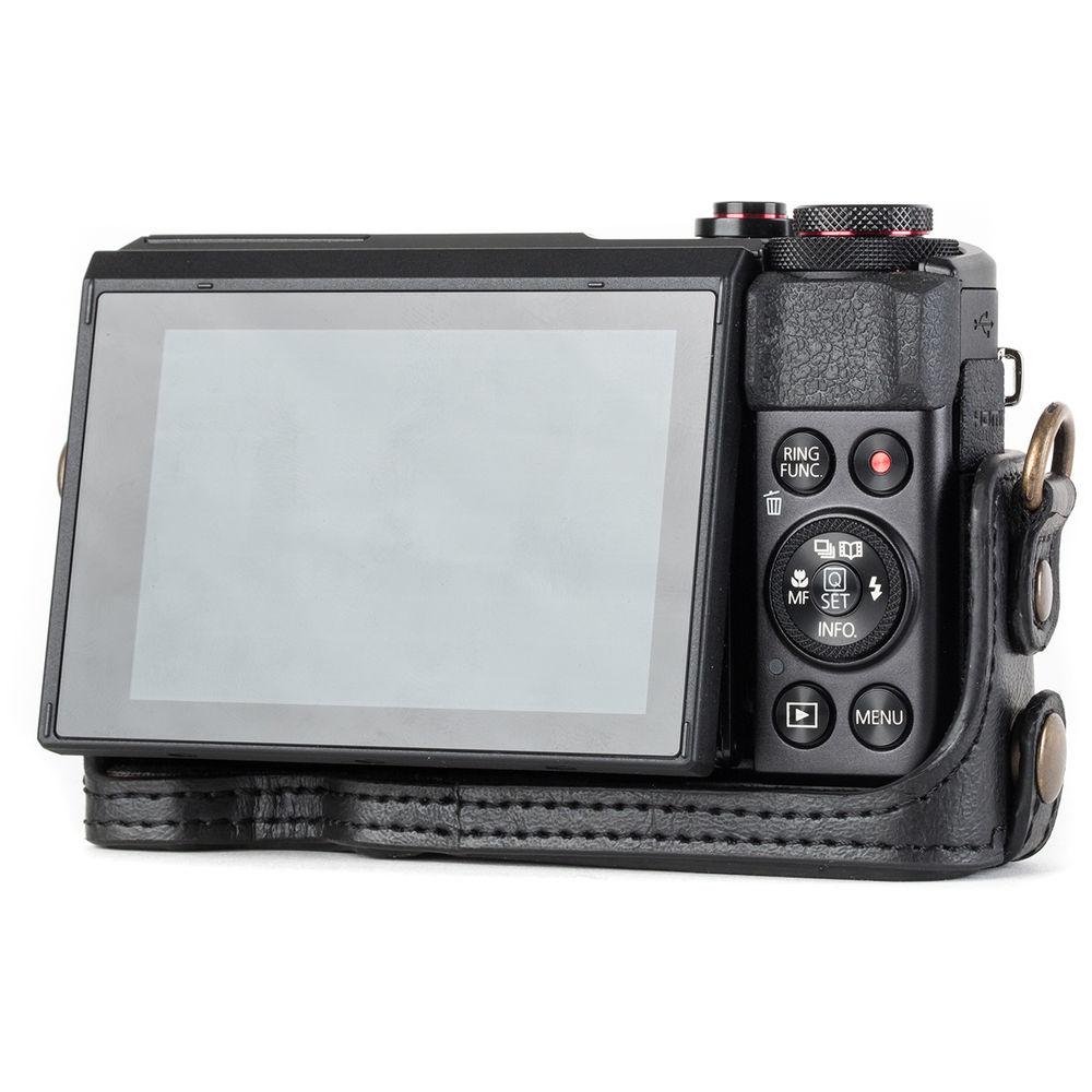 MegaGear Genuine Leather Camera Half Case and Strap for Canon PowerShot G7 X Mark II