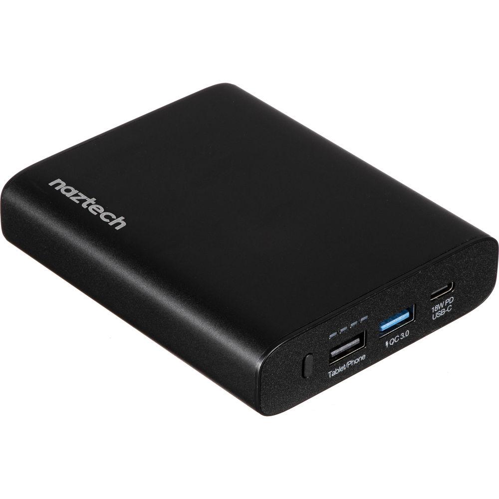 Naztech 18W 13,400mAh USB Type-C PD Portable Battery with QC 3.0 Fast Charge