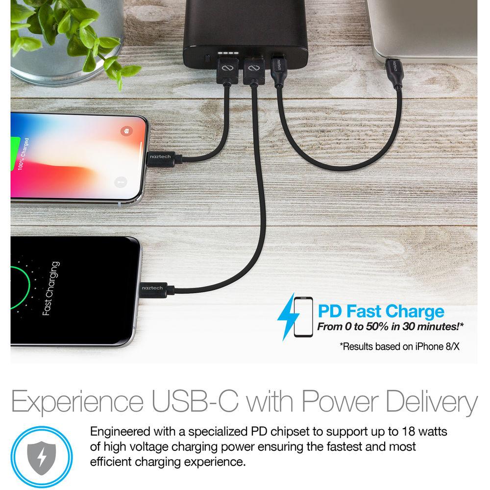Naztech 18W 13,400mAh USB Type-C PD Portable Battery with QC 3.0 Fast Charge