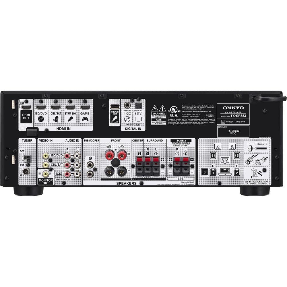 Onkyo TX-SR383 7.2-Channel A V Receiver