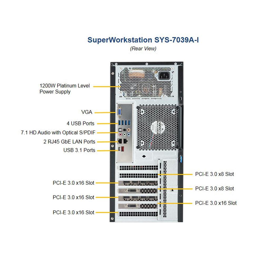 Supermicro Super WorkStation X11SRA with Chassis CSE-732D3--1200B X11 Mid Tower