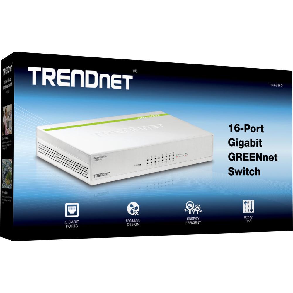 TRENDnet TEG-S16D 16-Port Gigabit GREENnet Switch