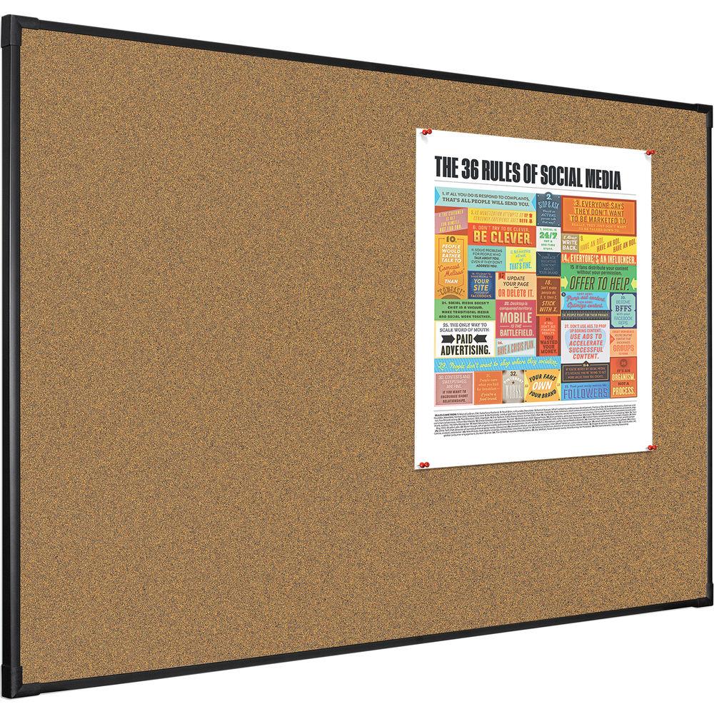 Best Rite Black Splash-Cork Tackboard with Aluminum Ultra Trim