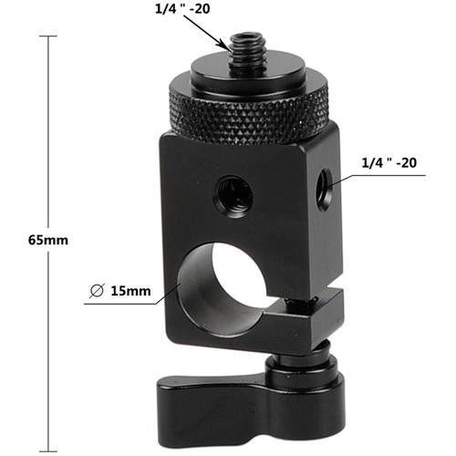 CAMVATE 15mm Single Rod Clamp with 1 4"-20 Screw Mount Adapter