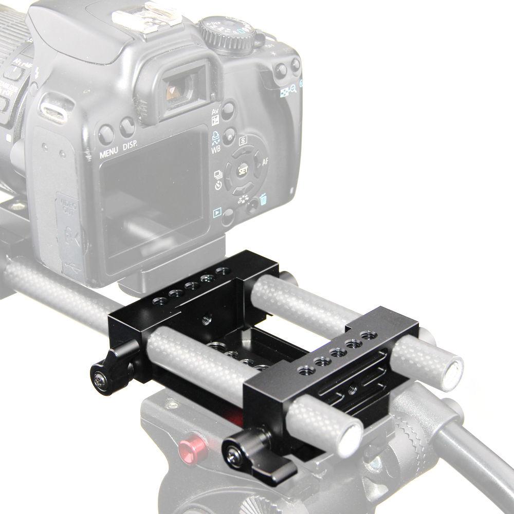 CAMVATE Tripod Mounting Plate with Dual 15mm Rod Blocks