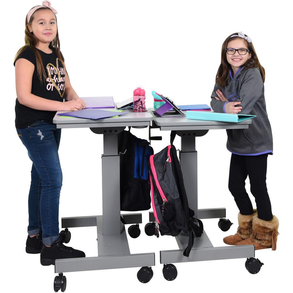 Luxor Student Sit Stand Desk with Crank Handle