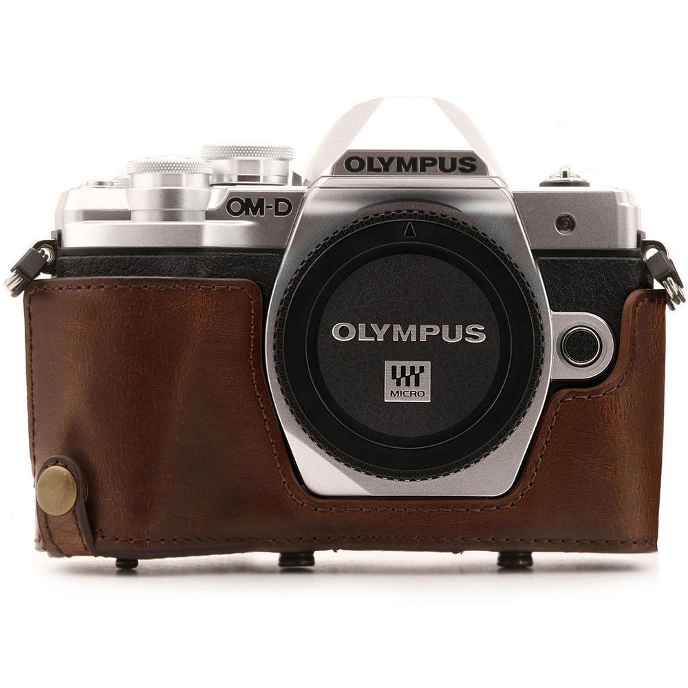 MegaGear Ever Ready Leather Camera Case for Olympus OM-D E-M10 Mark III with 14-42mm Lens