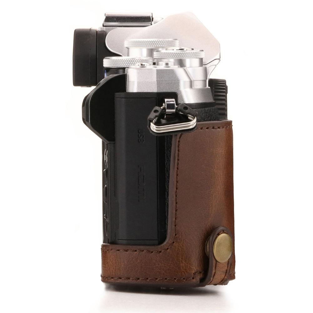 MegaGear Ever Ready Leather Camera Case for Olympus OM-D E-M10 Mark III with 14-42mm Lens