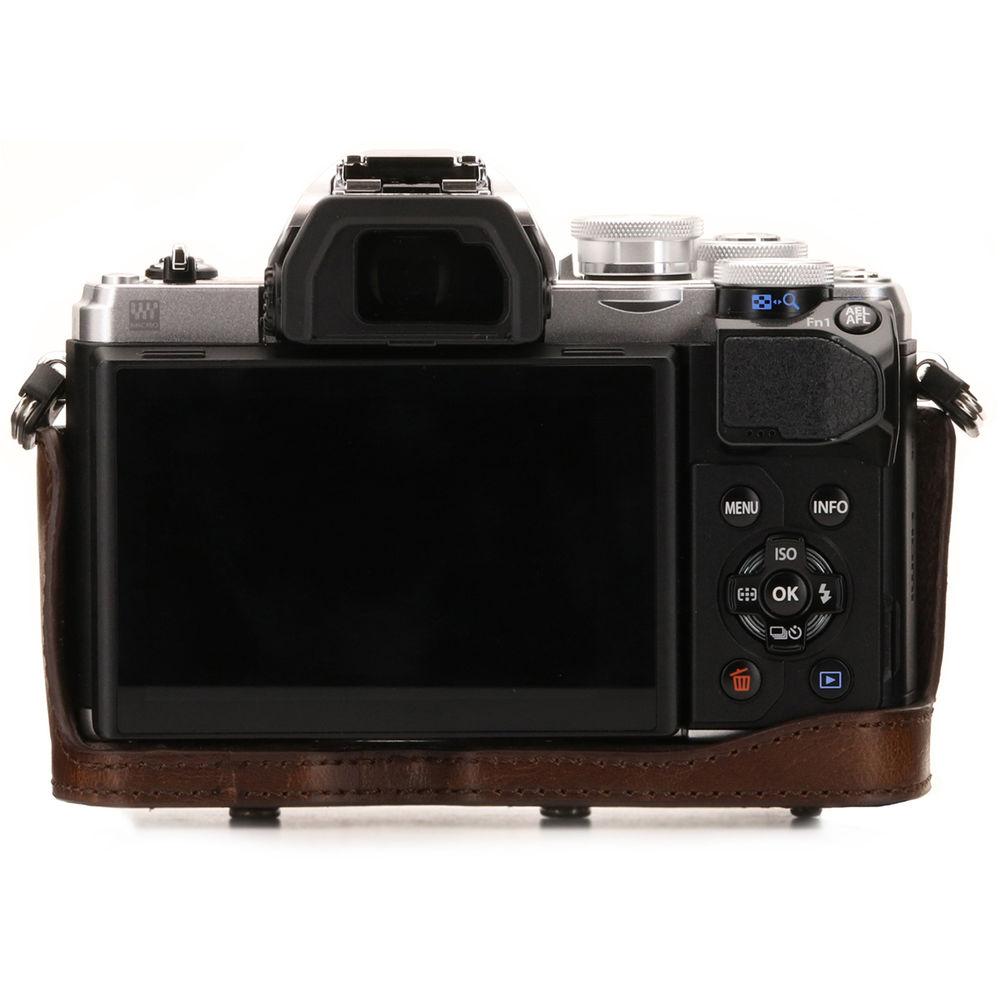 MegaGear Ever Ready Leather Camera Case for Olympus OM-D E-M10 Mark III with 14-42mm Lens