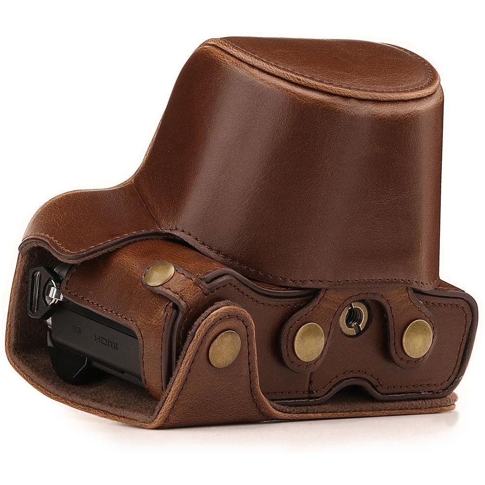 MegaGear Ever Ready Leather Camera Case for Olympus OM-D E-M10 Mark III with 14-42mm Lens