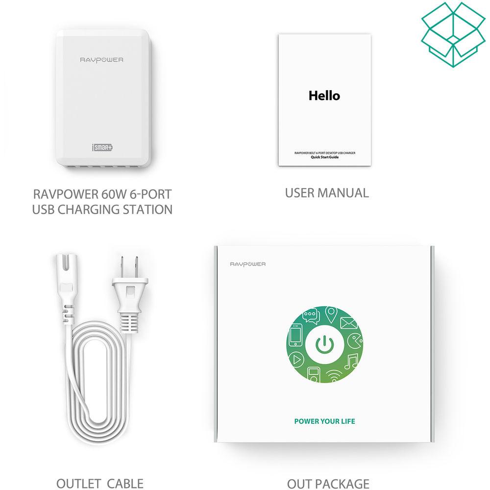 RAVPower 6-Port USB Charging Station